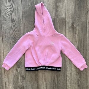Calvin Klein Girl’s Hooded Sweatshirt Logo Band Cinched Hoodie Pink Size 5